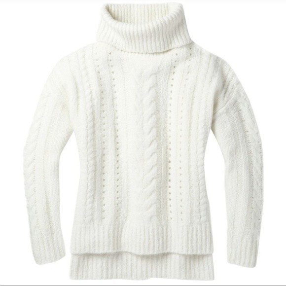 Smartwool Moon Ridge Boyfriend Wool Blend Oversized Sweater in Winter White S - Picture 11 of 11